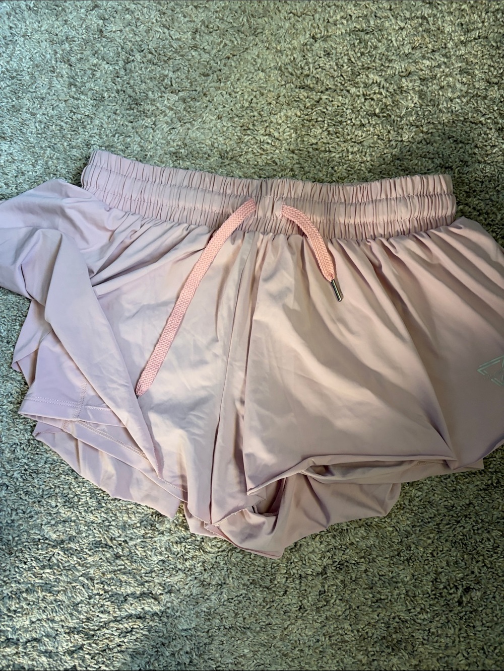Amazon Women's Athletic Shorts - Light Pink Elastic Waist